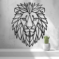 2d Low Poly Lion Head Wall Art